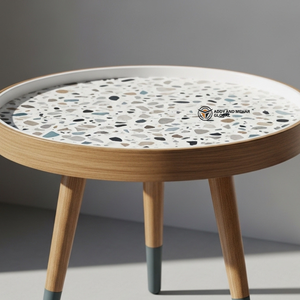 White Meena Wooden <b>Stool</b> – Hand Painted Decorative Round Accent <b>Stool</b> Handcrafted Side <b>Table</b> - Product Image 5