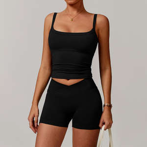 Haut de yoga court pour femme, respirant, écologique, à séchage rapide, en Spandex/Nylon, coupe-vent, sans couture, à manches longues, avec nœud, pour l'hiver - Product Image 6
