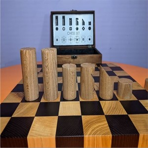 Juego de Ajedrez de Madera Ecológico de Lujo, Piezas de Madera Minimalistas Creativas, Juego de Mesa con Caja de Almacenamiento Personalizada, Decoración para el Hogar - Product Image 4