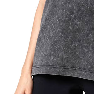 Camiseta Vintage para Mujer de Alta Calidad, Lavada con Ácido, Lisa, Teñida, Estilo Streetwear con Hombros Caídos, 100% Algodón Canvas, Precio al por Mayor - Product Image 6