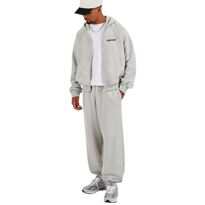 Mens Two Piece Hooded Tracksuit Full Zip Sweatshirt Long Sleeve Elastic Waist Cuffed Ankle <b>Trousers</b> Relaxed Casual Lounge Outfit - Product Image 6