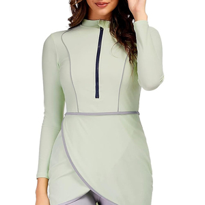 Traje de Baño Burkini de 2 Piezas para Mujer, Transpirable, Manga Larga, Modesto, con Leggings, Protección Solar UPF50+, para Surf y Natación - Product Image 4