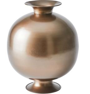 Jarrón Redondo de Metal con Acabado de Latón Antiguo de Primera Calidad, Maceta Geométrica Minimalista para Centros de Mesa de Boda, Decoración de Banquetes - Product Image 1