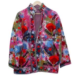 Blouson Bomber Vintage à Motifs Floraux Printemps-Hiver Multi-Saisons 100% Coton Respirant Séchage Rapide Écologique Design Dessiné à la Main - Product Image 6