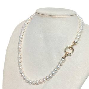 Collar de Perlas de Agua Dulce de 6mm con Cierre de Serpiente, Otoño, Buena Calidad, 47CM de Largo, para Miembros del Año de la Serpiente - Product Image 5