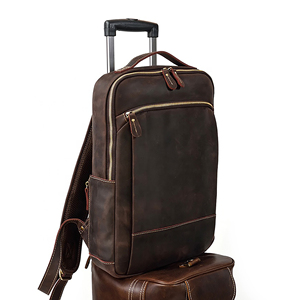 Vintage Full Grain Genuine <b>Leather</b> <b>Backpack</b> for <b>Men</b> Laptop Bag Multi Pocket Cowhide Travel Hiking <b>Backpack</b> Outdoor Sports bags - Product Image 3