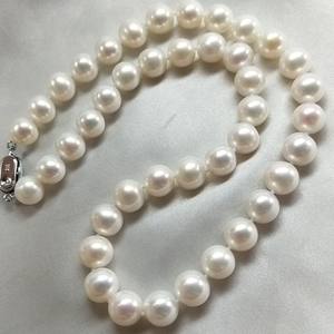 Collier de perles d'eau douce rondes blanches de qualité AAAA 10-11 mm, vente en gros du fabricant, cadeau idéal pour les mères avec boîte cadeau - Product Image 1