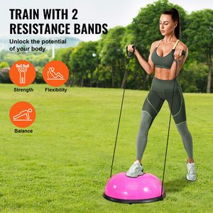 Palla da Yoga/Allenamento da 23 Pollici in ABS e PVC con Capacità di 660 libbre, con Bande di Resistenza, Mezza Palla per Esercizi - Product Image 3