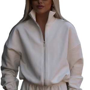 ชุดวอร์มลำลองผ้าฝ้ายฟลีซสำหรับผู้หญิง ปี 2026 ชุดเซ็ต 2 ชิ้น เสื้อฮู้ดซิป กางเกงจ็อกเกอร์ คุณภาพสูง ชุดกีฬาสั่งทำได้ ขายส่ง - Product Image 4