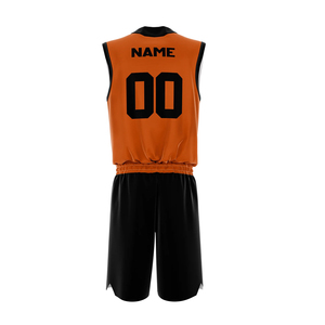 Ensemble de maillots de basket personnalisés bleu et noir, col en V, sans manches, respirant, coupe athlétique, unisexe, adulte, toutes saisons, impression sublimée - Product Image 4
