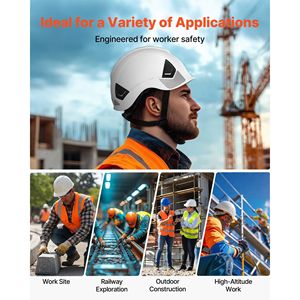 Casco di Sicurezza per Edilizia Approvato ANSI/ISEA Z89.1, in ABS con Sospensione a 6 Punti Regolabile e Ventilato - Product Image 6