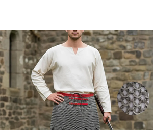 Steel Chainmail Armor Skirt Interlocking Riveted <b>Rings</b> Antique Style Men's Wear - Product Image 3