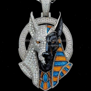 Pendentif Vintage 3D émail Moissanite diamant glacé 3d Anime cheval en argent 925 pendentif Moissanite Hip Hop pour chaîne à maillons cubain - Product Image 3