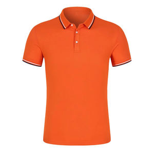 Men's Eco-Friendly Canvas <b>Orange</b> Short Sleeve for Shirt Regular Fit Casual Knitted Solid Color Button Design - Product Image 1