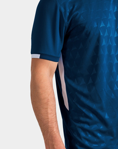 Camiseta de Fútbol Ligera para Hombre, con Estampado Geométrico Azul, Manga Corta, Cuello Redondo, Absorbe la Humedad, Ajuste Atlético, Ropa Deportiva Sublimada - Product Image 3