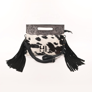 Sac bandoulière chic bohème western en cuir de vachette avec franges en daim – Sac à main en cuir fait main pour femme - Product Image 2