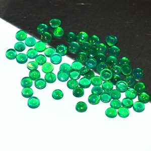 AAA+ Ópalo Etíope Welo Verde Natural de 3mm, Cabujón Redondo, Gema Preciosa Multifuego, Lote de Cabujones de Base Plana para Joyería - Product Image 3