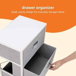 White 4-Drawer <b>Storage</b> Organizer <b>Unit</b> for Bedroom Closet <b>Clothes</b> Organiser - Product Image 3