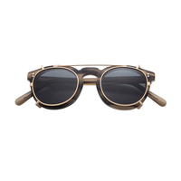 Lunettes de soleil rétro ovales teintées orange en acétate léger pour femmes, protection UV, lunettes de soleil à clipser tendance