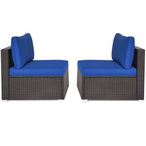Set di Divani Moderni in Rattan Senza Braccioli per Esterni con Cuscini Impermeabili per Giardino e Villa - Product Image 3