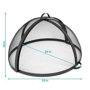 Grille de protection pour foyer extérieur en acier robuste, ronde, de 22/24/27/30/36 pouces, avec crochet pliable pour jardin, plage, camping-car et camping - Product Image 2