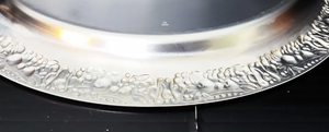 Metal Charger <b>Plate</b> Engraved Custom Border Design Tableware Food Serving Dish 12" Metal <b>Plates</b> & Dishes Restaurant Supplies - Product Image 2