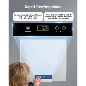 Compact 3.3 Cu.ft Mini <b>Freezer</b> with Top Open Door and 2 Removable Baskets Free Standing Chest <b>Freezer</b> with Adjustab - Product Image 4