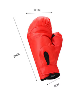 Gants de boxe en cuir noir à doigts entiers avec lacets pour la poignée de la main, pour l'entraînement et le combat des adultes - Product Image 3