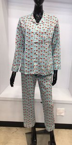 Conjunto de pijama de algodón para mujer con estampado de Papá Noel, transpirable, para estar en casa, moderno, de dos piezas, colección de moda para dormir, ODM - Product Image 2