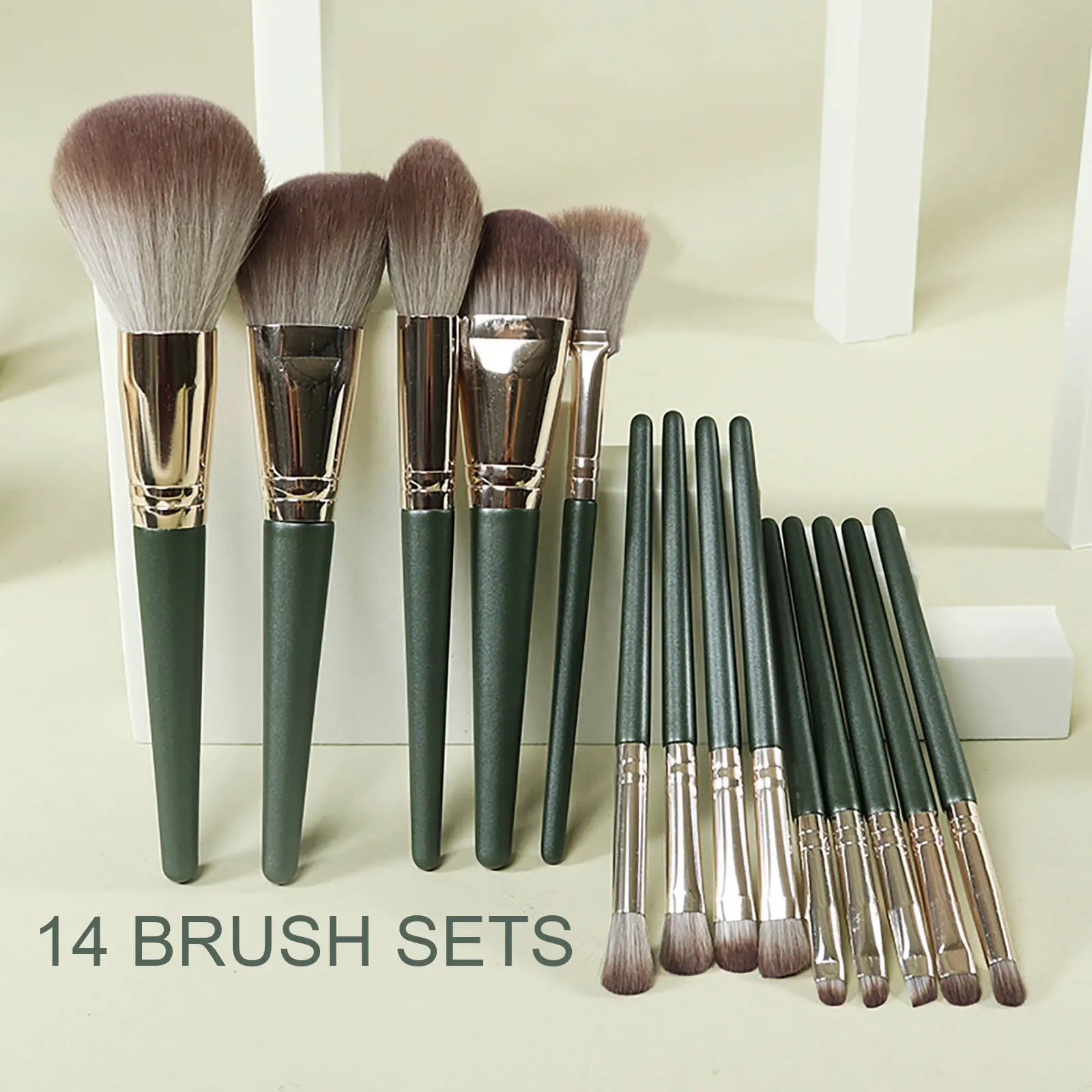 Makeup 14Pcs Brushes Set Cosmetic Foundation Blush Eyeshadow Blending Wooden Make Up Brush Beauty Tool Kit Pinceau Maquillag