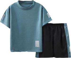 Wholesale Summer Suit Men Shirt and Shorts Set Casual Fashion Two Piece Outfit Lightweight Breathable Supplier - Product Image 1