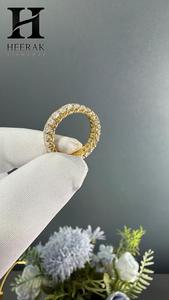 Anillo de Eternidad de Diamantes Cultivados en Laboratorio con Corte Redondo de Lujo, Oro Amarillo Certificado, Anillo de Boda para Mujer - Product Image 3