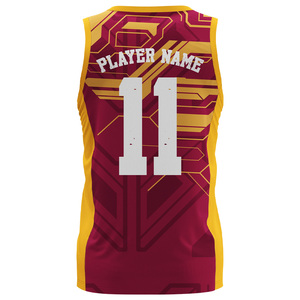 Nouvelle Version Maillots de Basketball Unisexe Personnalisables Couleur Personnalisée Tenue d'Entraînement Anti-Bactérienne Sans Manches Impression Lumineuse 100% - Product Image 2