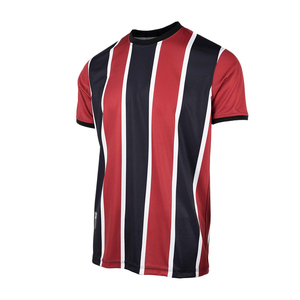 เสื้อวอลเลย์บอลลายทางสีแดงและกรมท่าสำหรับผู้ชาย ดีไซน์ใหม่ ผ้าโพลีเอสเตอร์ คอกลม ระบายอากาศได้ดี เหมาะสำหรับทีมฟุตบอล - Product Image 3