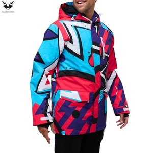 Chaqueta de Esquí Acolchada con Cierre, Impermeable, Transpirable y Resistente al Viento, para Adultos, con Estampado Geométrico Abstracto Vibrante, de Alto Rendimiento, para Invierno - Product Image 4