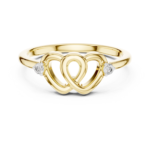 Anillo de Diamantes Cultivados en Laboratorio UNITY LOVE, Oro Amarillo Sólido de 18 Quilates con Baño de Rodio, Anillo Clásico para Mujer, Regalo de Compromiso, San Valentín, Glamuroso - Product Image 1