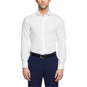 Camisa de Vestir Clásica Blanca para Hombre, Manga Larga, Algodón Fino, Fácil de Planchar, Resistente a las Arrugas, Camisas Formales al por Mayor - Product Image 1