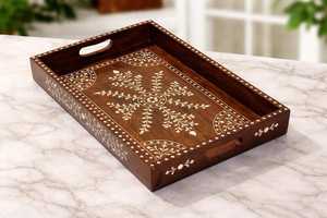 Wooden Serving Platters Wooden Charcuterie Boards for Party Food Dish Rectangle Acacia Wood <b>Trays</b> Home Decor - Product Image 5