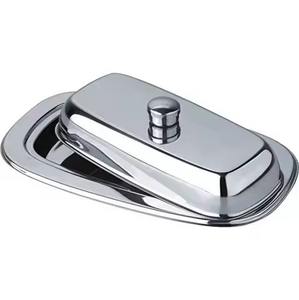 Recipiente para Mantequilla de Acero Inoxidable para Servicio de Alimentos, con Tapa, para Mesa de Comedor, Desayuno - Product Image 5