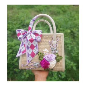 Sac bandoulière bohème en jacinthe d'eau, design vintage, fermeture éclair, portable, mini sac d'été pour femme, motif fleur jaune - Product Image 4