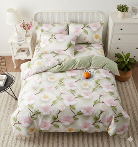 Juego de Ropa de Cama Elástica con Estampado de Rayas de Microfibra de 400 Hilos, Súper Suave y Transpirable, para Hotel y Hospital, Incluye Sábana Ajustable, Sábana Plana y 2 Fundas de Almohada - Product Image 4