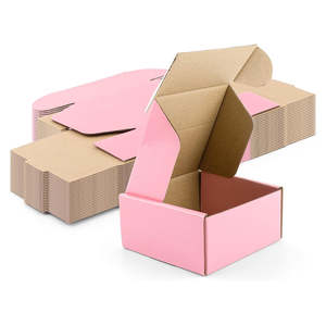 Cajas de Envío de Cartón Corrugado Rosa con Logotipo Personalizado para Empaque de Ropa, Cajas Plegables para Empacar Sudaderas y Ropa Interior - Product Image 1