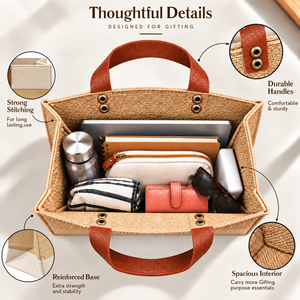 Eco Friendly Premium <b>Jute</b> liqueur <b>Bag</b> with Leather Handles for Retail and <b>Gift</b> Packaging - Product Image 5