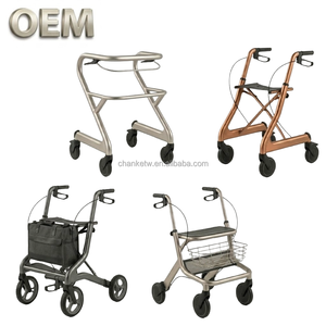 OEM Taiwan Customized High Quality Multi-purpose <b>Rollator</b> Stainless Steel Padded Rest Seat Daily Rehabilitation Therapy Supplies - Product Image 1