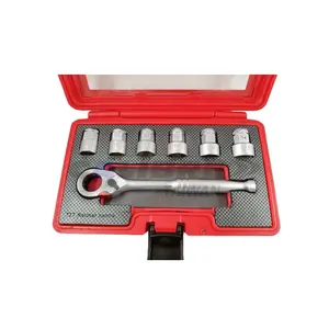 Conjunto de ferramentas manuais calibre, kit de chaves de soquete de tamanho duplo 7pc 3/8 "dr go