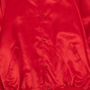 Chaqueta Varsity Roja para Hombre, Color Sólido, Forro de Satén, Material de Poliéster, Cuello Camisero, Estilo Casual, Ropa de Otoño - Product Image 6