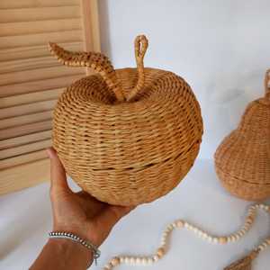 Ensemble de paniers en osier bohème faits main au Vietnam, en rotin naturel, pour chambre d'enfant, rangement et décoration, fabricant - Product Image 4