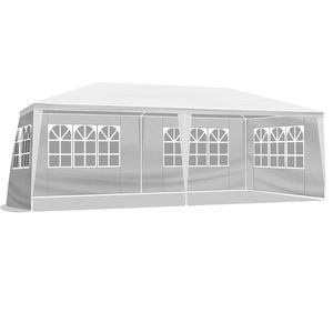 "20FT X 10FT White Wedding Patio Gazebo <b>Tent</b> with 4 Removable Sidewalls & Waterproof <b>Canopy</b> (Steel Frame & Polyester Fabric)" - Product Image 3