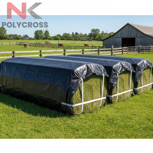 Bâche de protection verte de qualité industrielle, imperméable, pour balles de foin, ensilage, herbe, alimentation du bétail et stockage agricole - Product Image 3