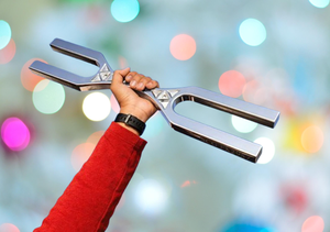 OM fork ตะเกียงเสียงยูนิคยี่ห้อ Giant รุ่น Polished Tuning Fork DNA Key Giant Tuning Fork – ความถี่ D 528Hz และ A 432Hz ขนาดใหญ่พิเศษ - Product Image 2